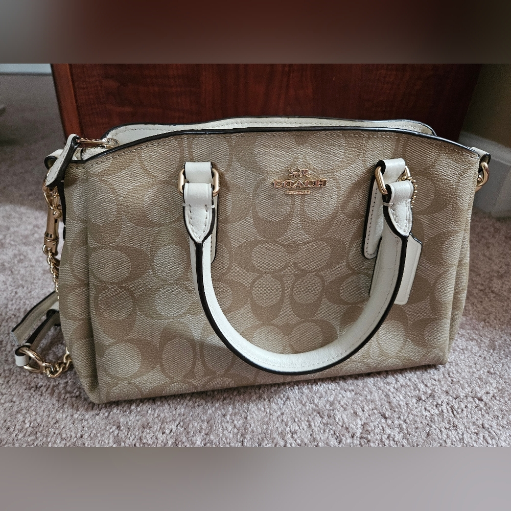 Coach Tan and White Purse